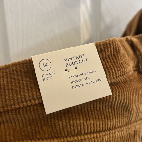 NWT Universal Thread Women 14 Short Corduroy Pants Brown High Rise Bootcut - Picture 12 of 16